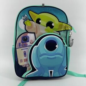NWT Star Wars Mandalorian Grogu R2-D2 Kids 16" Backpack Baby Yoda School Bag